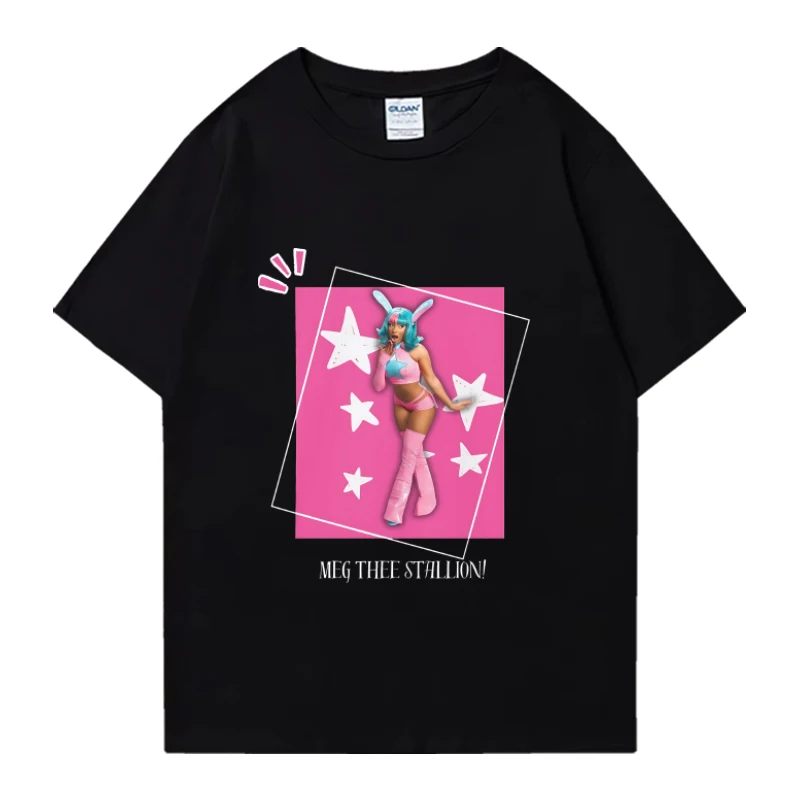 Megan Thee Stallion Fashion Y2k Graphic T shirt Unisex Oversized Hip Hop streetwear Men Women 100% Cotton short sleeve t-shirts