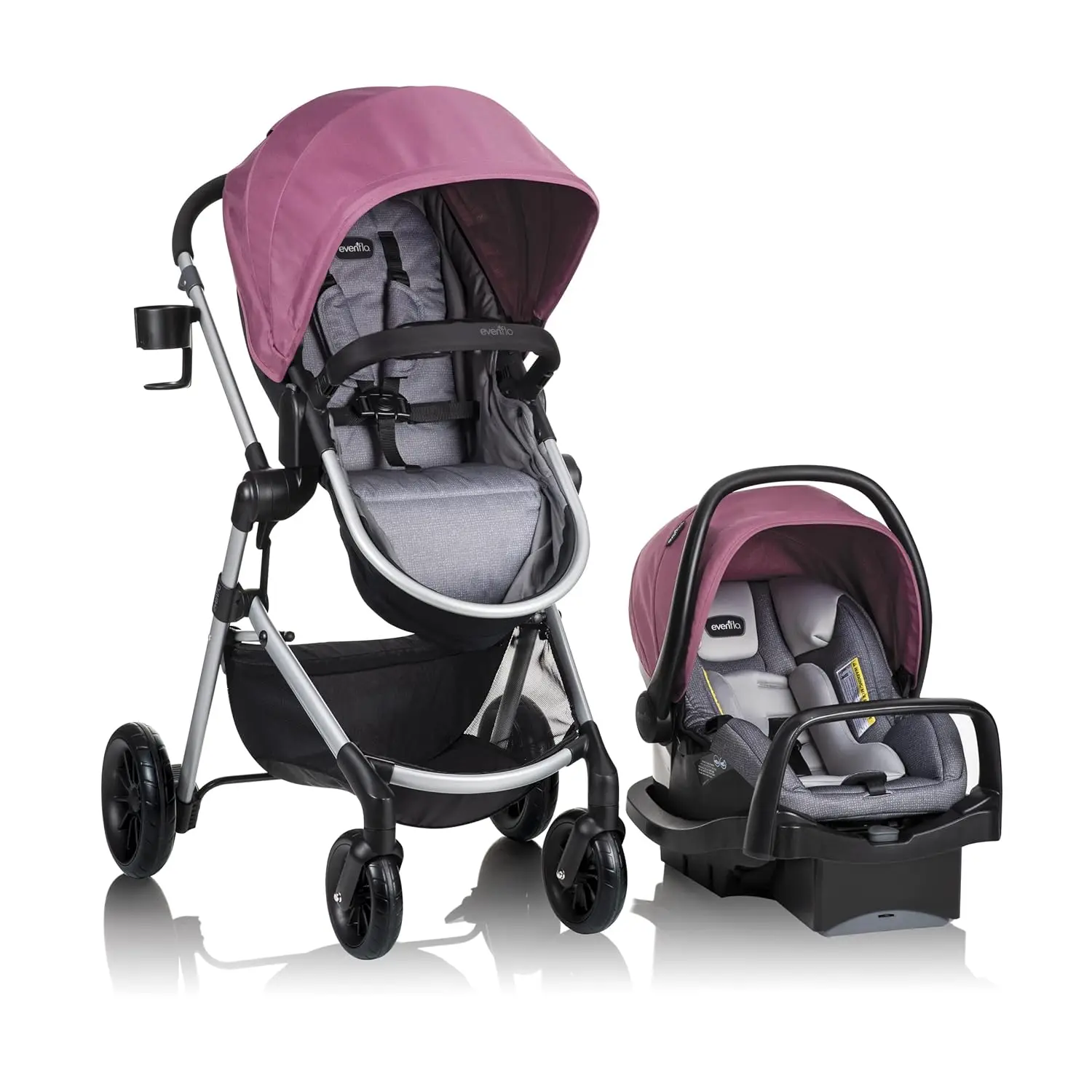 Modular Travel System with LiteMax Infant Car Seat with Anti-Rebound Bar (Dusty Rose Pink)