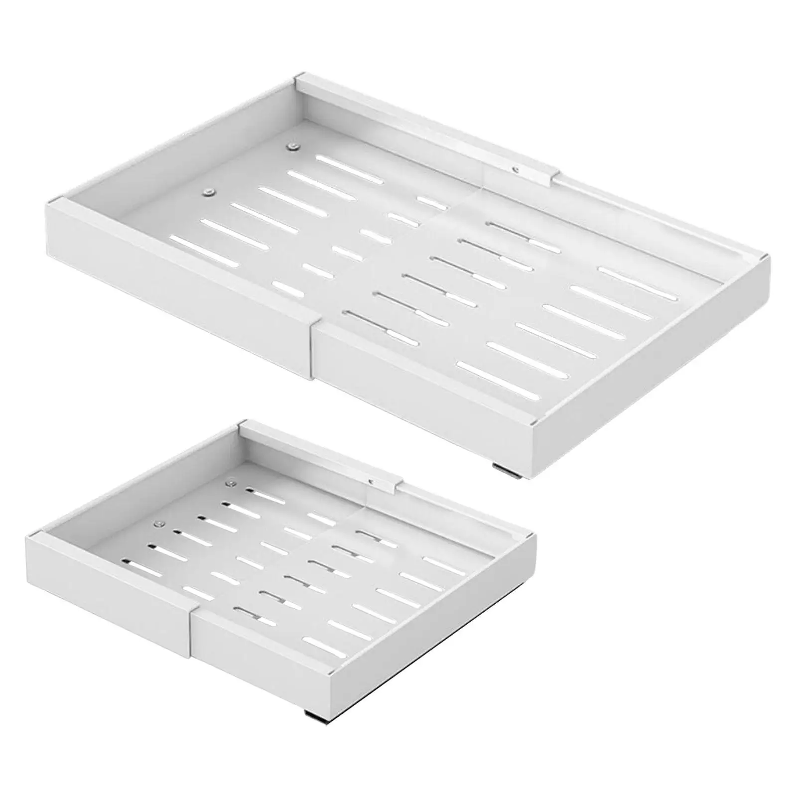 Expandable Drawer Organizer Extendable Slide Out Drawer Storage Shelf for Small Kitchen Appliances Cupboard Under Cabinet Pantry