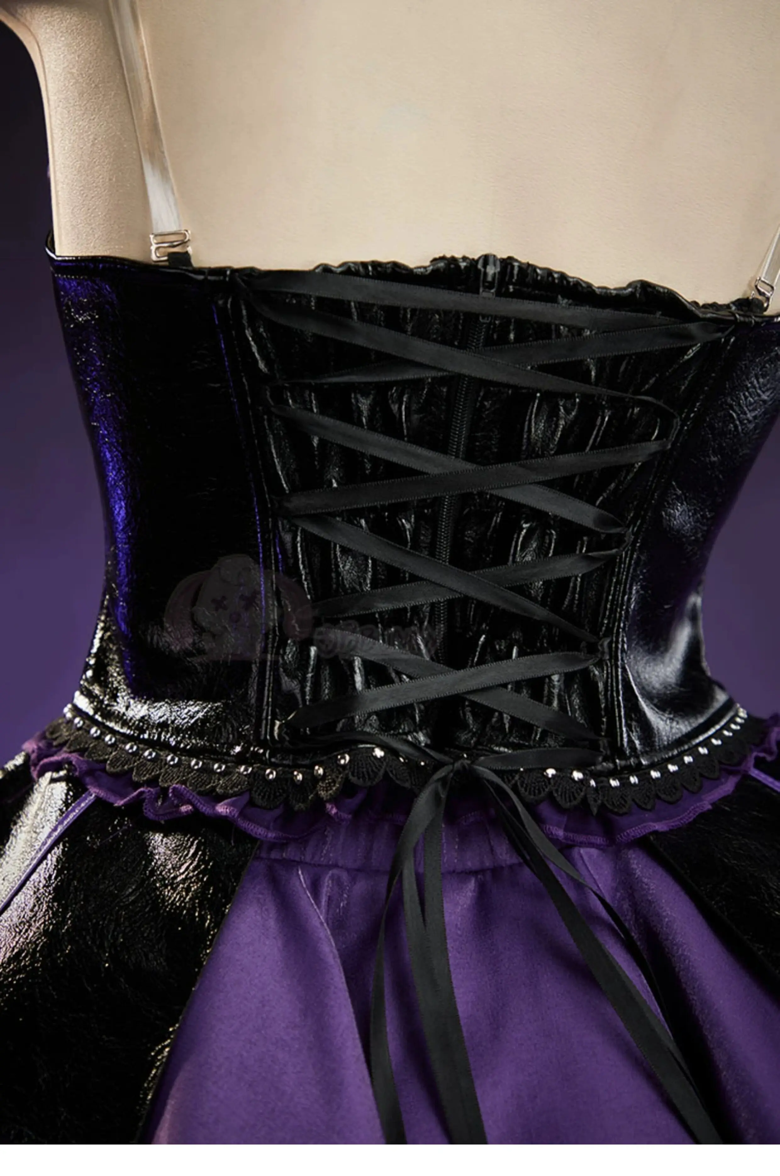 Women's Purple Black Gothic Bat Cosplay Costume  Corset Dress Halloween Vampire Costume - view 5