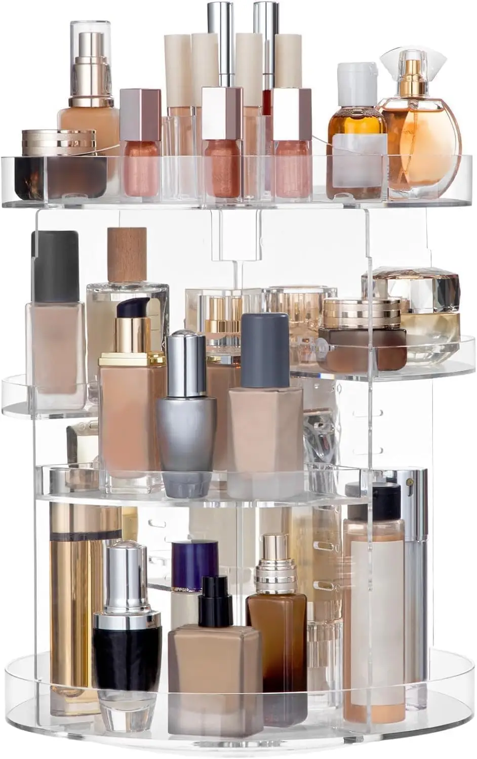 

Вращающийся органайзер для косметики на 360 градусов, увеличенный размер, регулируемый, большой емкости, для парфюмерии и уходовых средств