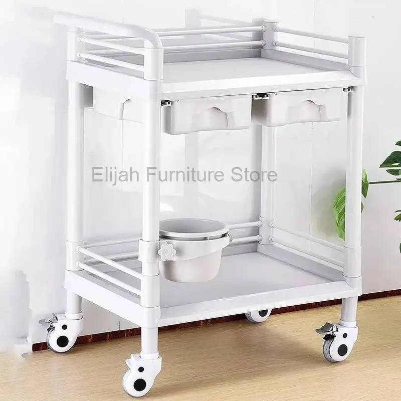 

Service Aesthetic Medical Salon Trolley Detailing Rotating Rack Salon Trolley Black Multifunction Muebles Spa Furniture Fg19