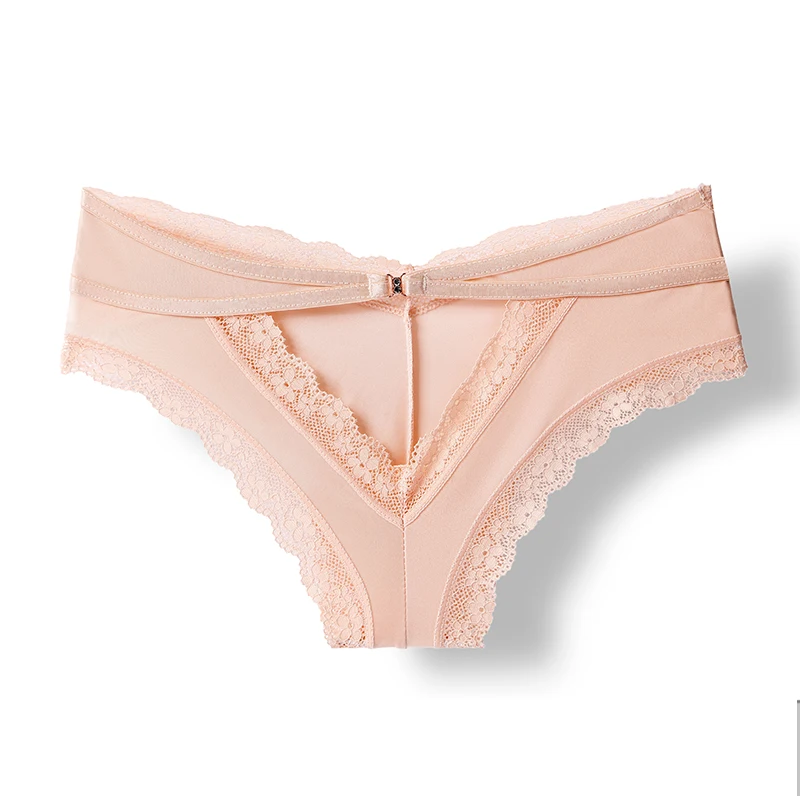 Bragas sin costuras para mujer, lencería Sexy de cintura baja, ropa interior calada de encaje, BANNIROU, 1 unidad