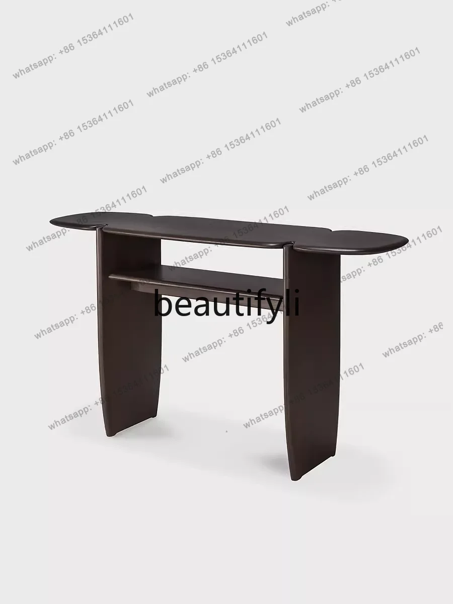 Nordic simple entrance table, retro style solid wood entrance table, European entrance cabinet