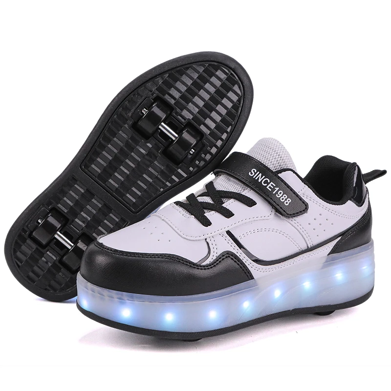 Kids Roller Skates Shoes Girls Automatic Invisible Four Wheels Flying Shoes Boys Girls Sneakers