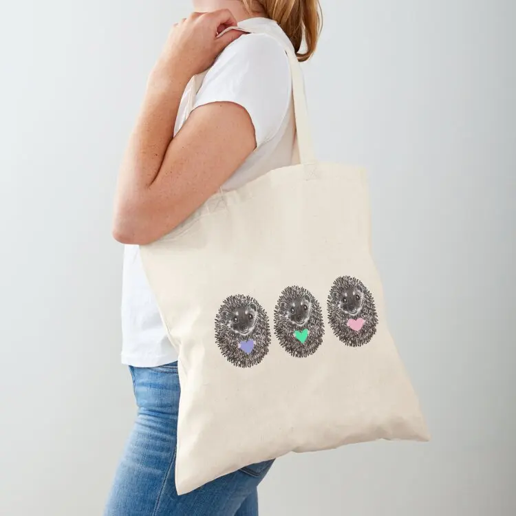 

Three Little Hedgehogs with Hearts Tote Bag cloth bag woman Shopper bag Shopping bags custom bags