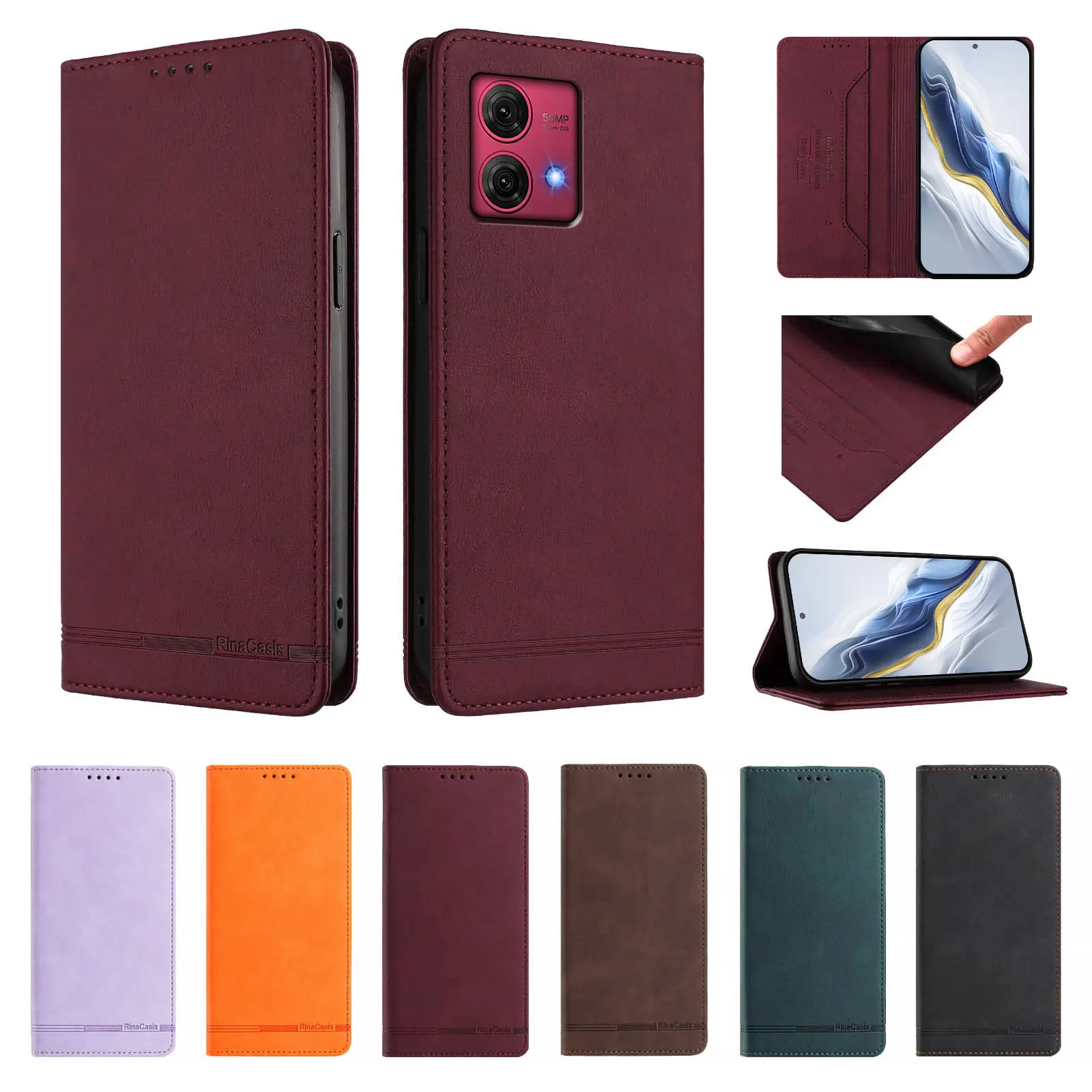 Leather Magnetic Fl…