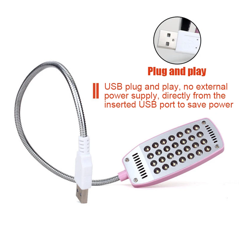 Lampada da lettura Usb a 28Led Led Usb Ultra Bright Book Light Eye Care lampade da tavolo flessibili lampada da notte per Pc Laptop Night Lights