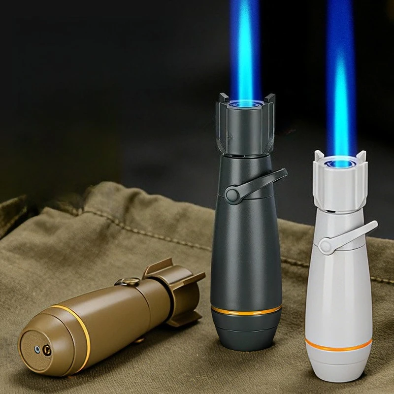 

2026 Creative Gyro Windproof Blue Flame Torch Butane Gas Lighter, Outdoor Portable Funny Cigar Lighter Men's Gift