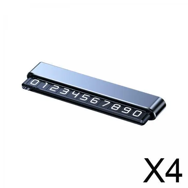 

Car Phone Number Plate with Concealed Display Aluminum Alloy Dashboard Temporary Parking Card for Vehicle