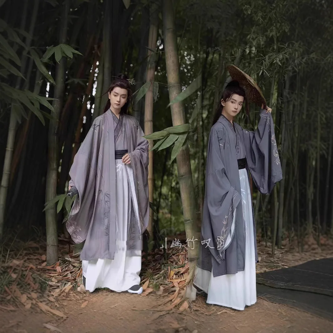 

Han Clothing Wei Style Ancient Costume Printing Suit Men and Women Same School Uniform Business Attire