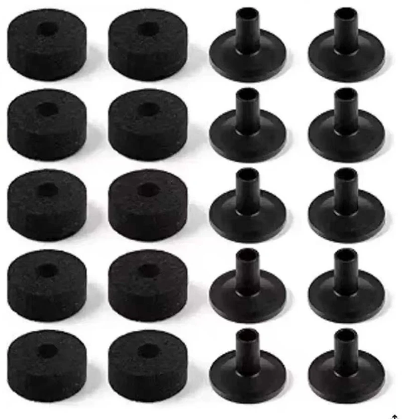 8PCS Cymbal Stand 25mm Felt Wash and 2 Cymbal Sleeves Replacement for Shelf Drum Kit