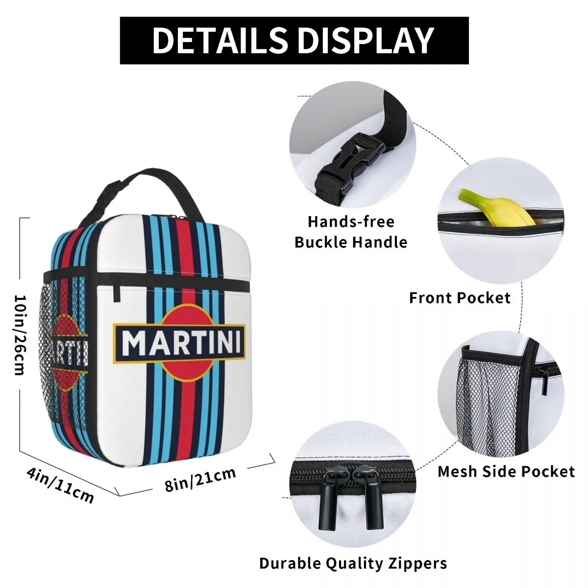 

Изолированная сумка для обеда Martini Racing для женщин и детей, герметичные коробки для еды, термосумка для ланча