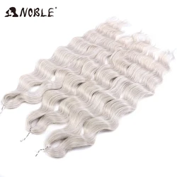 Noble Hair-Sintético solto onda profunda trança extensões de cabelo, Água Braid Onda, Ombre loira, torção Crochet, cabelo encaracolado, 24