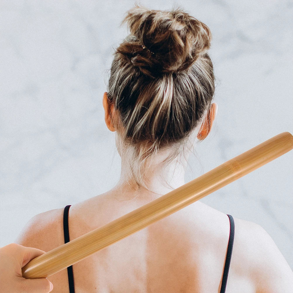 

Bamboo Massage 42cm Length 2cm Diameter Non Slip Handle Back Massager Back Shoulder Neck Massage Tool Pain Relief