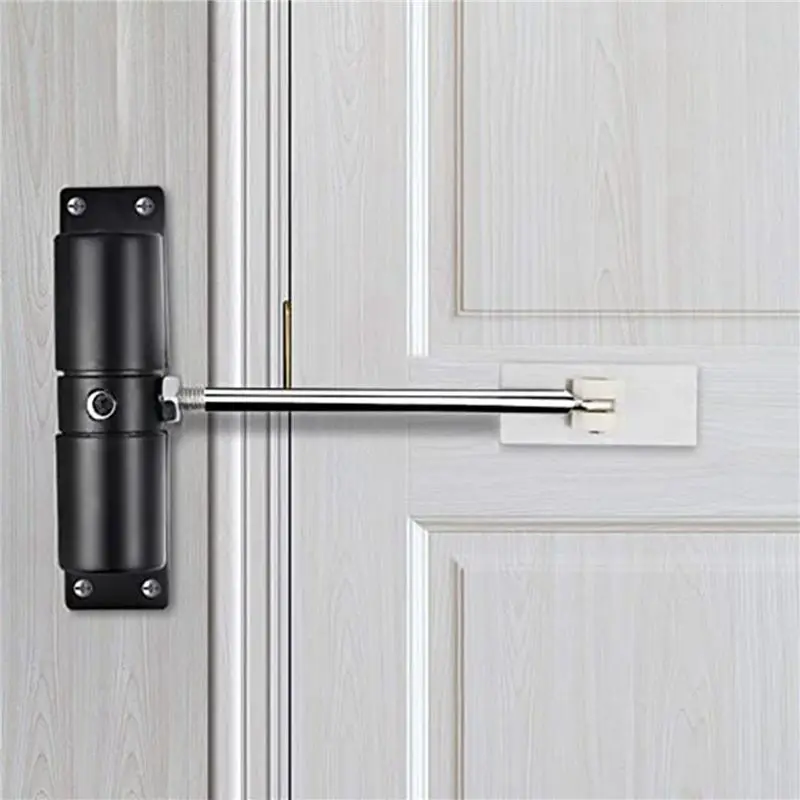 AFOURT-3X Türschließer für den Haushalt, Schwarz, mit Rollen, Einstellbar, Automatischer Türverschluss, Leichter Zinklegierungs-Federtürschließer – Detail 3