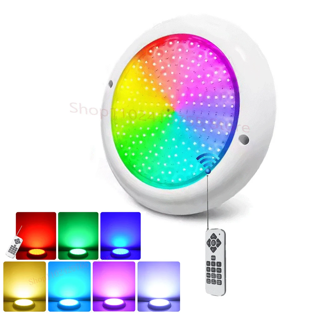 

12W RGB LED Swimming Pool Light IP68 Waterproof AC/DC12V Outdoor Remote Control UnderWater Lamp Pond LED Piscina Luz Spotlight