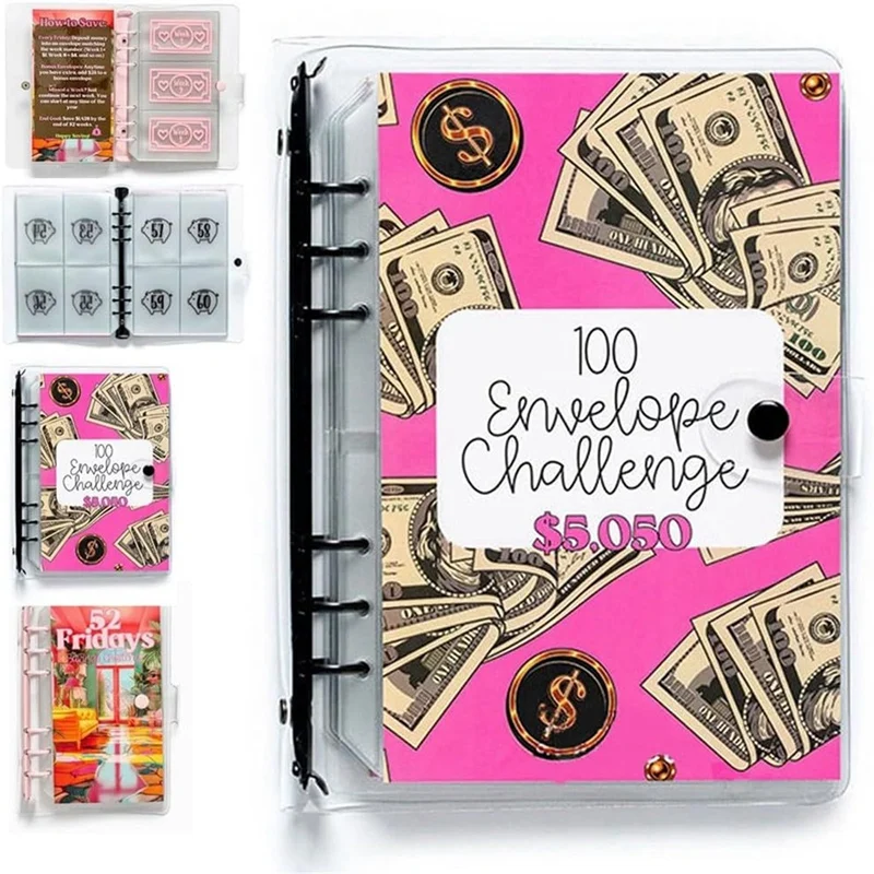 100 Envelope Saving Challenge Binder, 52 Fridays Budget Envelope Binder, 52 Week Cash Saving Challenge, Fun