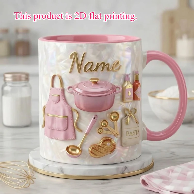 Personalized Food Lover Ceramic Mug 11oz Custom Name 2D Print Coffee Tea Milk Cup Gift For Cooking Enthusiast