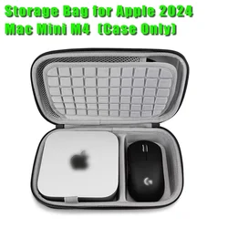 Hard Carrying Storage Bag for Apple 2024 Mac Mini M4 Cover Shell Travel Portable Soft Inner Waterproof zipper Shockproof Box
