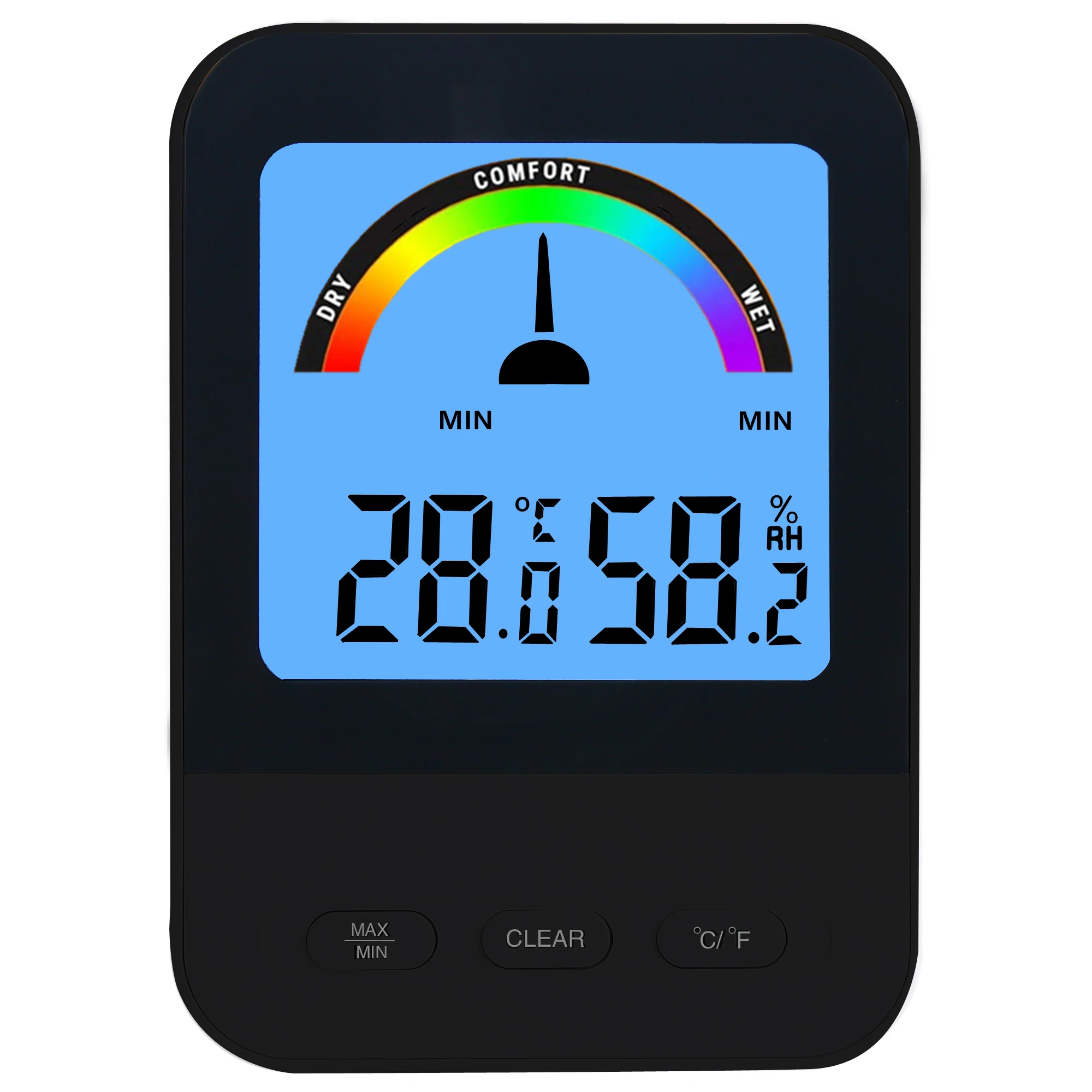 Simple Design Colorful Max Min Thermometer Hygrometer Digital Temperature Humidity Meter