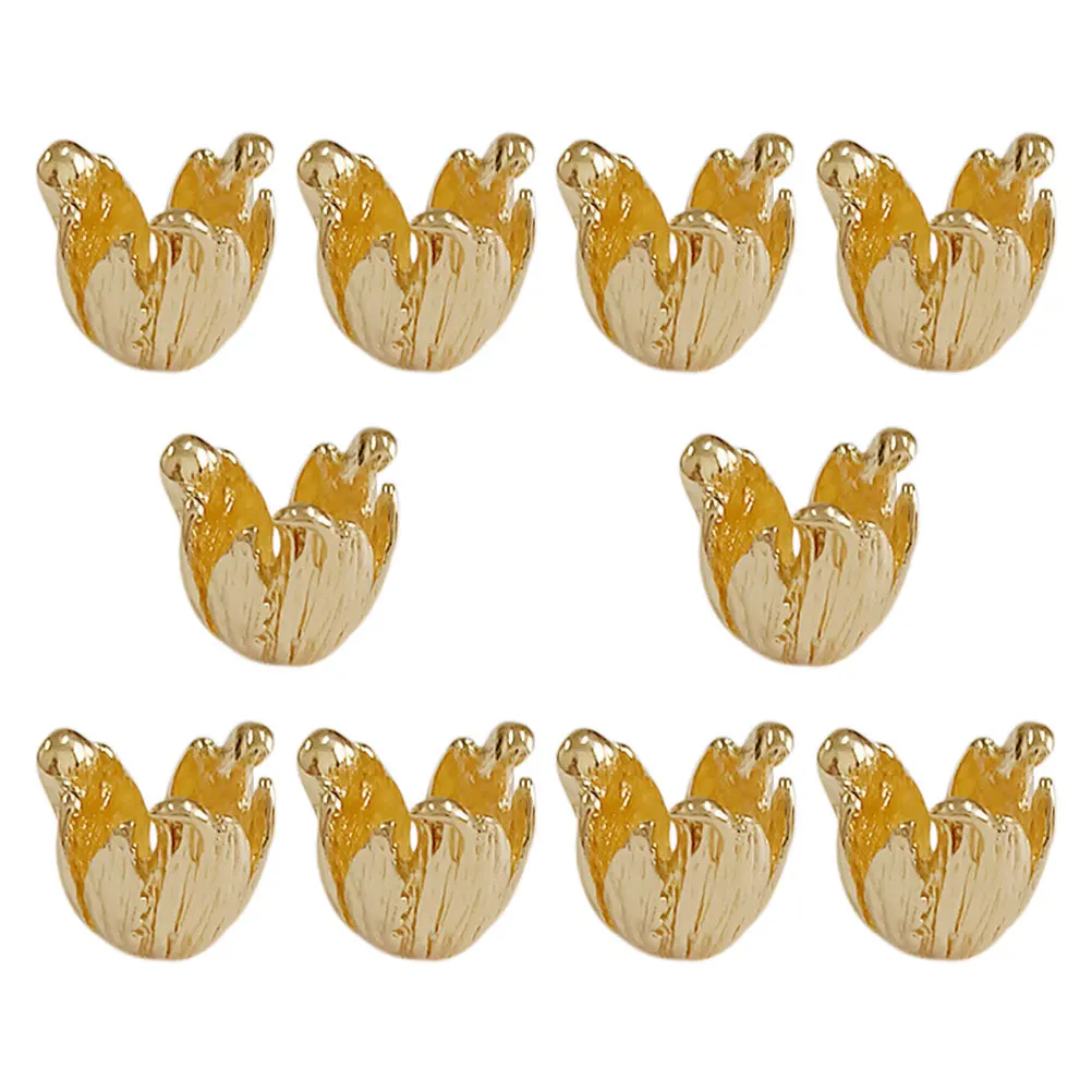 

10pcs Jewelry Accessories Durable Alloy Flower Charms for Necklaces Bracelets Earrings Crafts Mini Daisy Hollow Bead Caps Metal