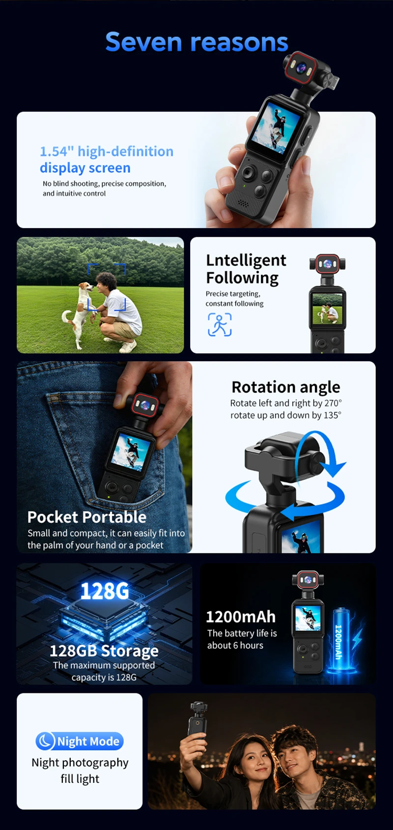D2 Kabellose HD-Handheld-Actionkamera mit AP-Hotspot-Verbindung für Fahrrad-Vlogs, Nachtsicht-DVR, Miniatur-Camcorder – Detail 2