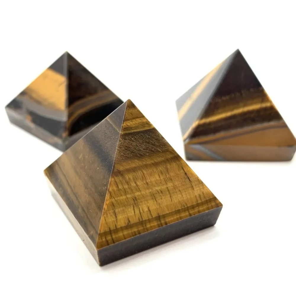 Natural Tiger's Eye Pyramid Crystal Healing Stone Reiki Chakra Energy Gemstone Meditation Home Decor Spiritual Crafts &Home Deco