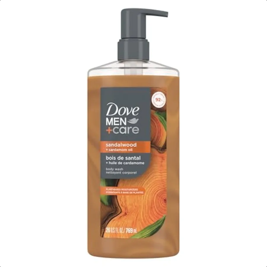 

DOVE MEN + CARE Body Wash Sandalwood + Cardamom Oil to Rebuild Skin in the Shower with PlantBased Cleansers and Moisturizers 26