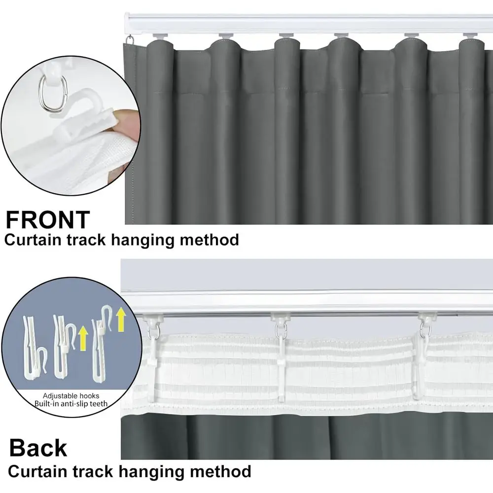 Graues Sichtschutz-Vorhangpaneel, 120 x 84, Raumteiler für Wohnzimmer, Schlafzimmer oder Büro