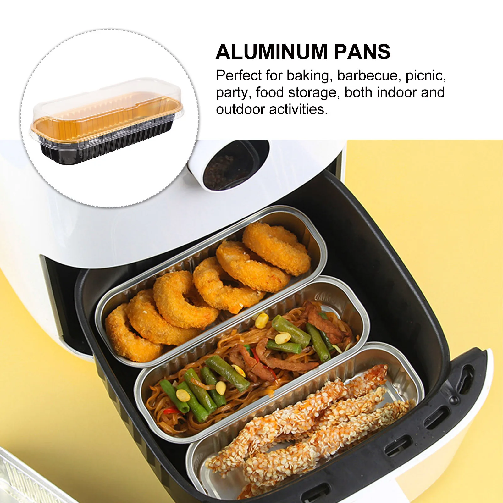 

20Pcs Foil Packaging Box Mini Aluminum Loaf Pans Disposable Cake Baking Pans with Lids for Party Bbq Food Storage