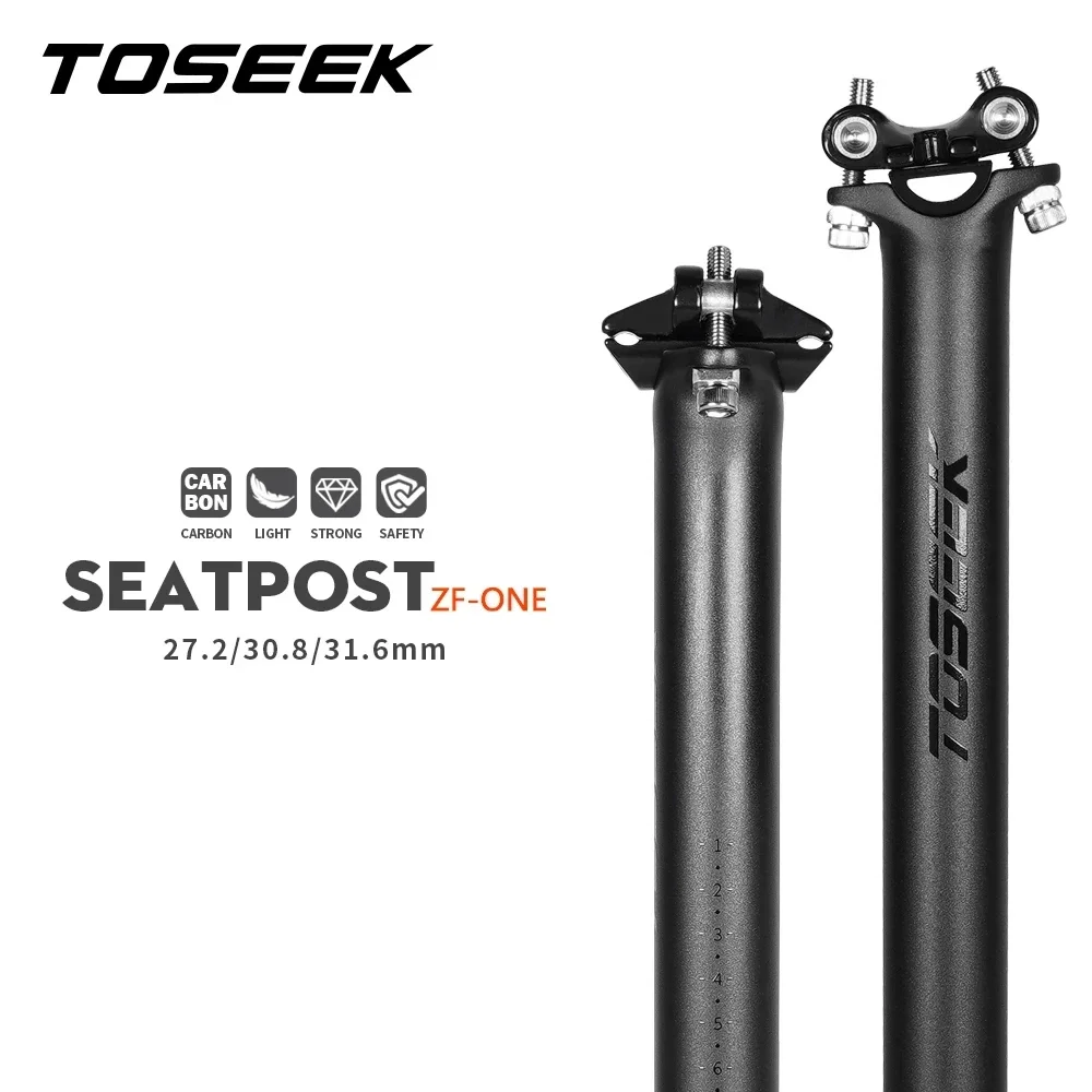 

TOSEEK ZF-ONE Carbon Seatpost Bike Seat Post MTB Road Bicycle Seat Tube Mountain Cycling Parts 27.2/30.8/31.6*350/400mm