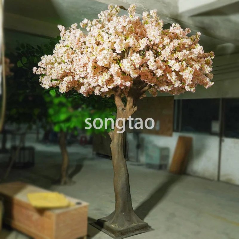 Custom. songtao restaurant outdoor wedding party sakura plant tree Cherry Blossom Decoration Led Artificial trees