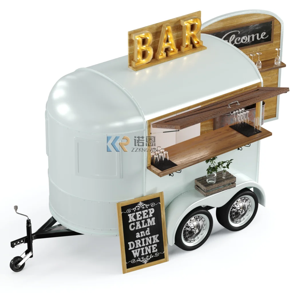 Custom Street Food Trailer Hot Dog Cart Ice Cream Juice Bar Mobile Restaurant Fully Equipped Food Truck with Porch