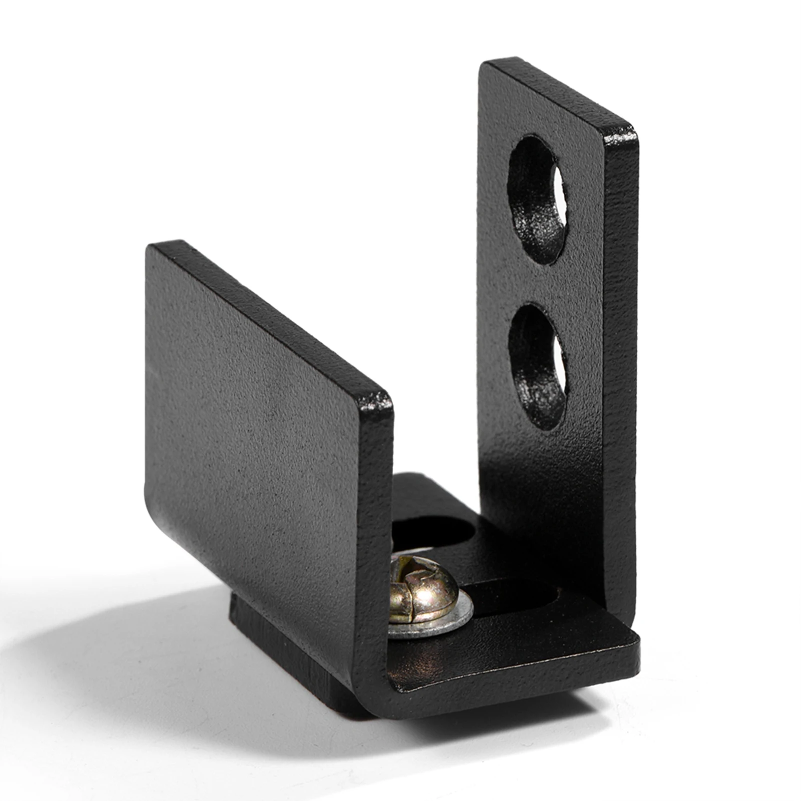 Black Steel Sliding Barn Door Floor Guide Wall Mount Bottom Door Guide with Screws Adjustable Hardware for Wooden Doors