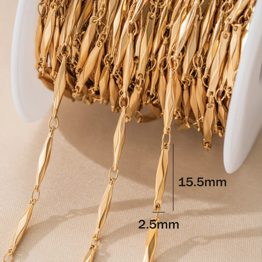 0,5 Meter/1 Meter Vergoldete Edelstahl-Schmuckketten, Gliederketten für Handwerk, DIY Armband und Halskette – Detail 2