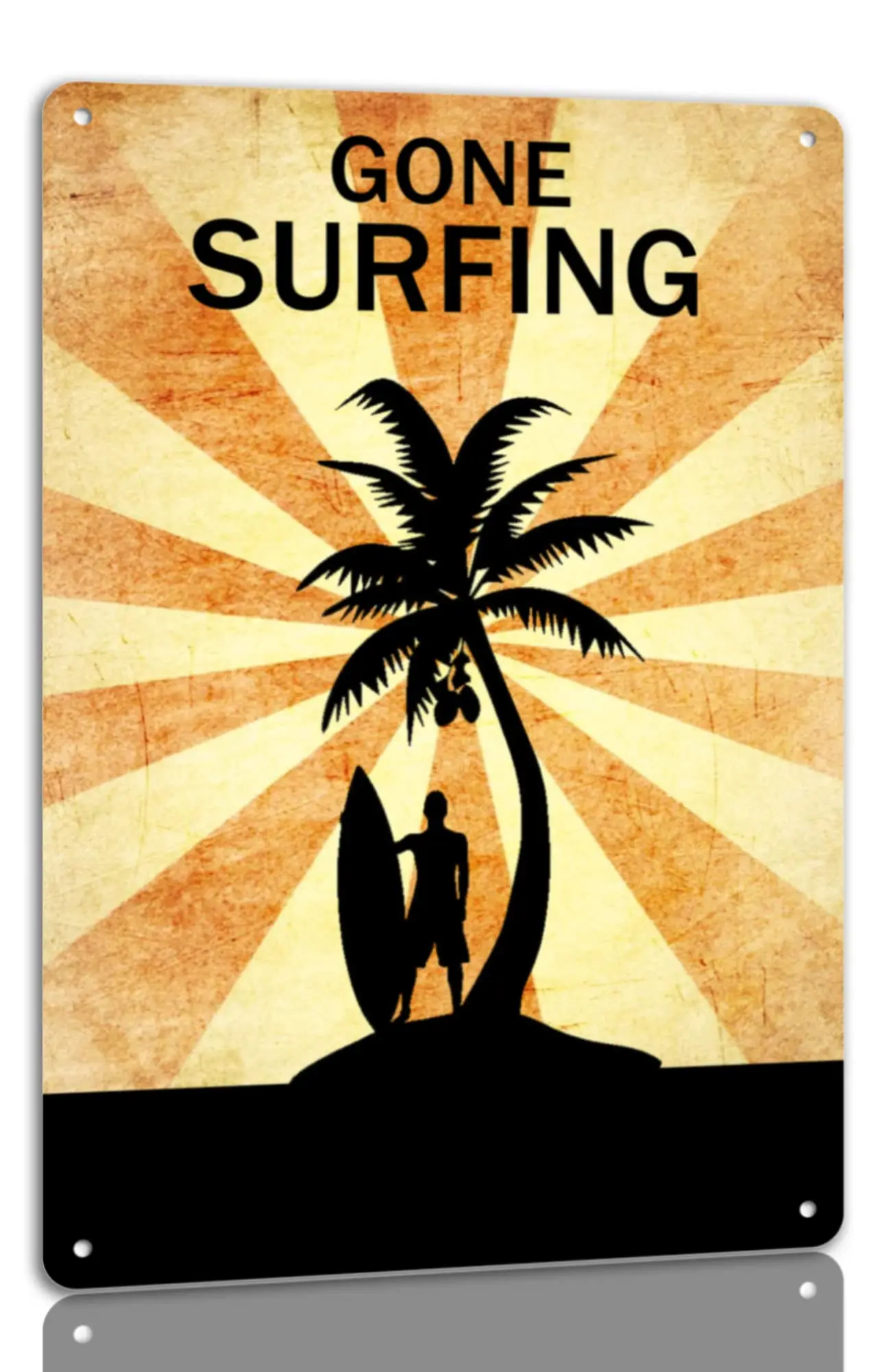 Gone Surfing Metal Tin Sign Funny Surf Decor Signs For Home Cafe Bar 8x12 Inch