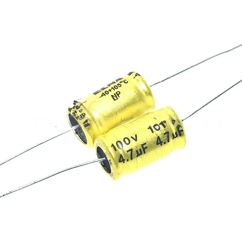 10PCS 2.2μF/3.3μF/4.7μF/6.8μF/10μF 100V Tweeter Gold Non-Polarized Electrolytic Capacitor Crossover Capacitor