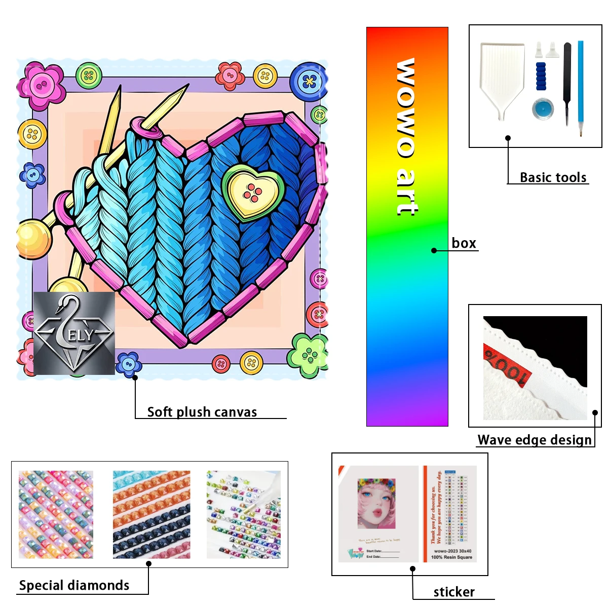 

【Ely_ Diamond Art】Knitting Crystal AB Rhinestone FD Rhinestone Perfect Resin Diamond