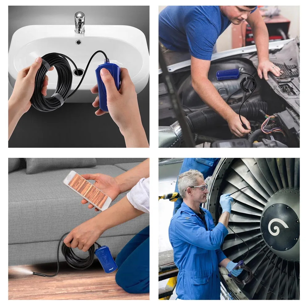 Dual Lens Industriële Endoscoop Camera Snake 1080 P Borescope Inspectie Met 7 LED Verlichting IP67 Waterdichte Riool Ios Cam PQ310