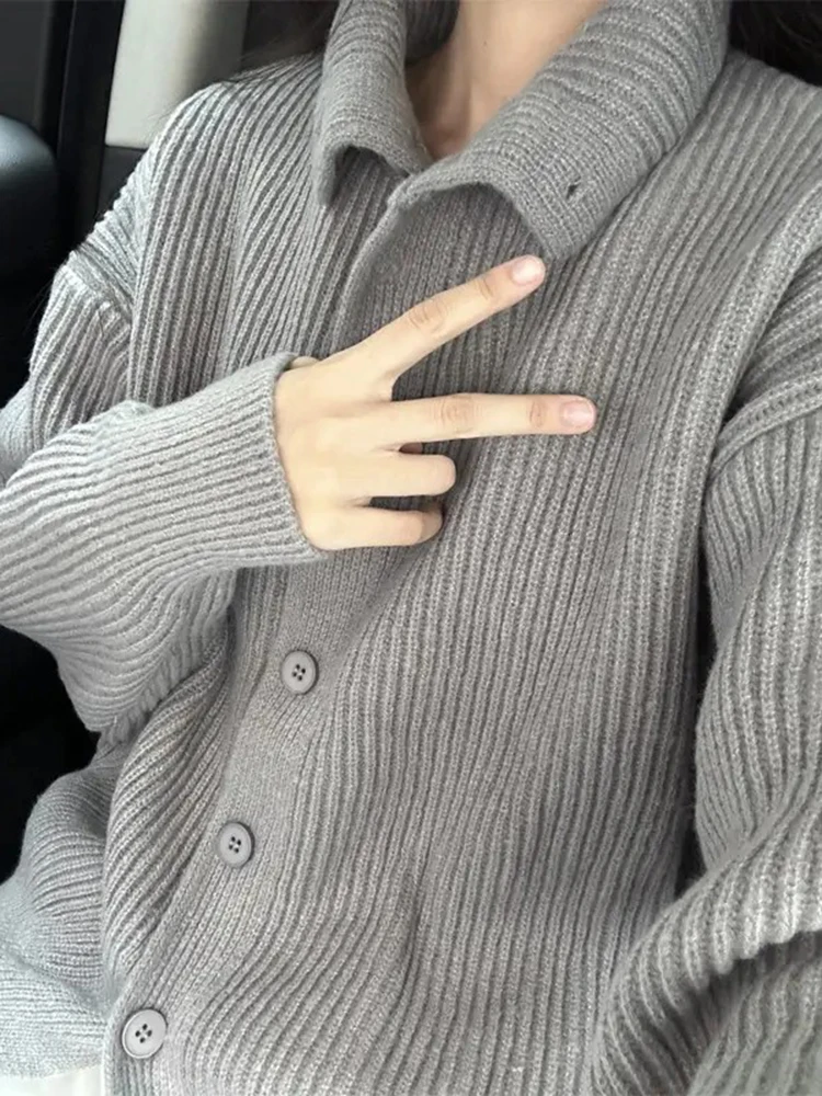 

Мужской кардиган в американском ретро-стиле с высоким воротником, осенне-зимний, вязаный, в стиле Cleanfit, модная верхняя одежда для пар