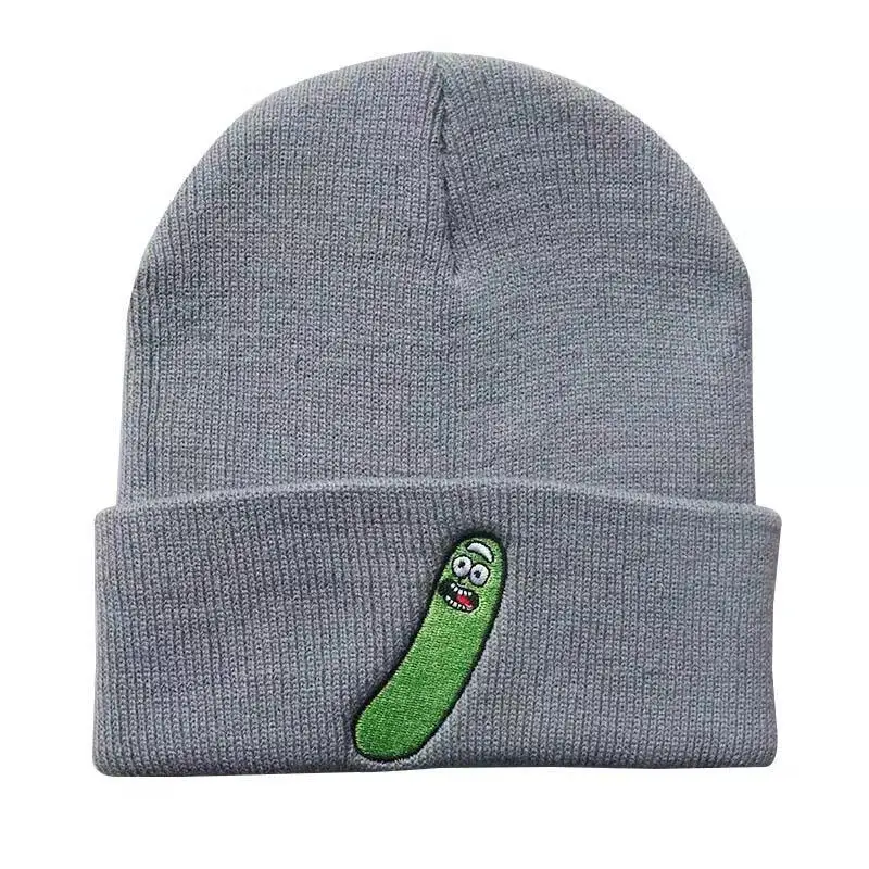 Cucumber Bug Embroidery Multicolor Winter Short Elastic Soft Beanies Skull for Men Women Outdoor Warm Breathable Cap Autumn W167