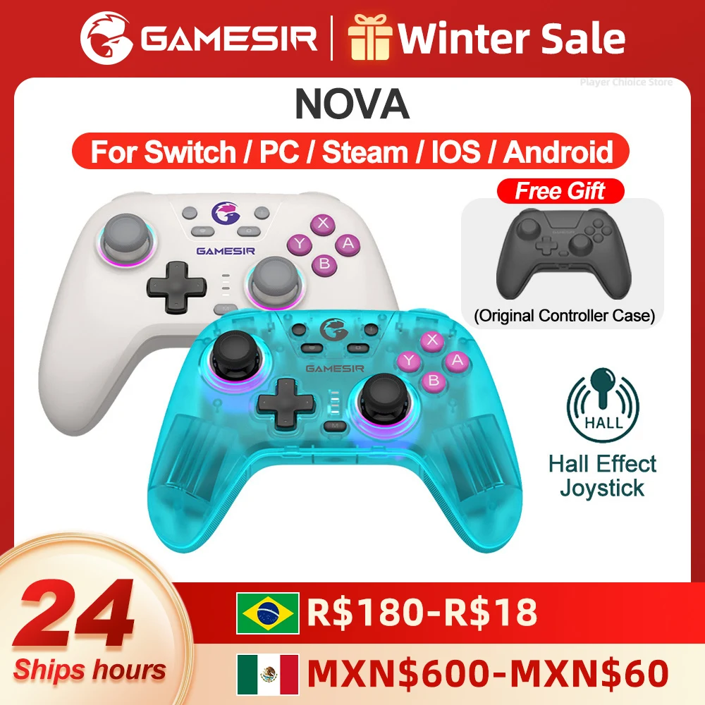 Gamesir Nova T4 Nintendo Switch PC Controller Gamepad Bluetooth Gamer Wireless Gamepad Android Hall Effective HD Rumble Virbate