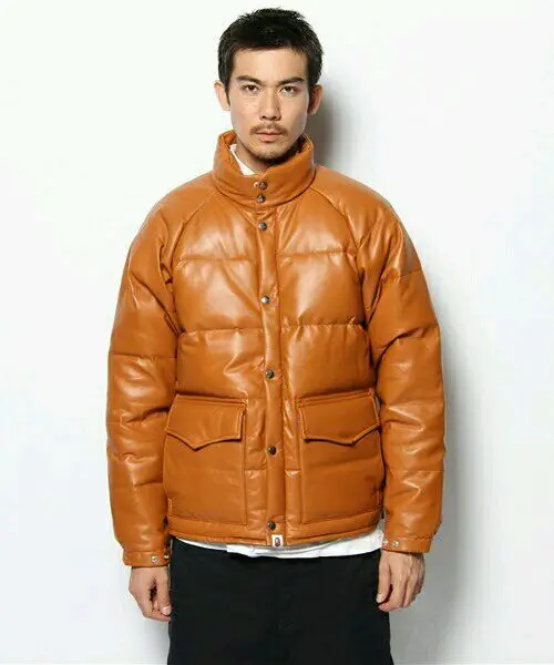 

The first layer of sheepskin leather leather jacket men's thickened white duck down jacket stand-up collar men's models