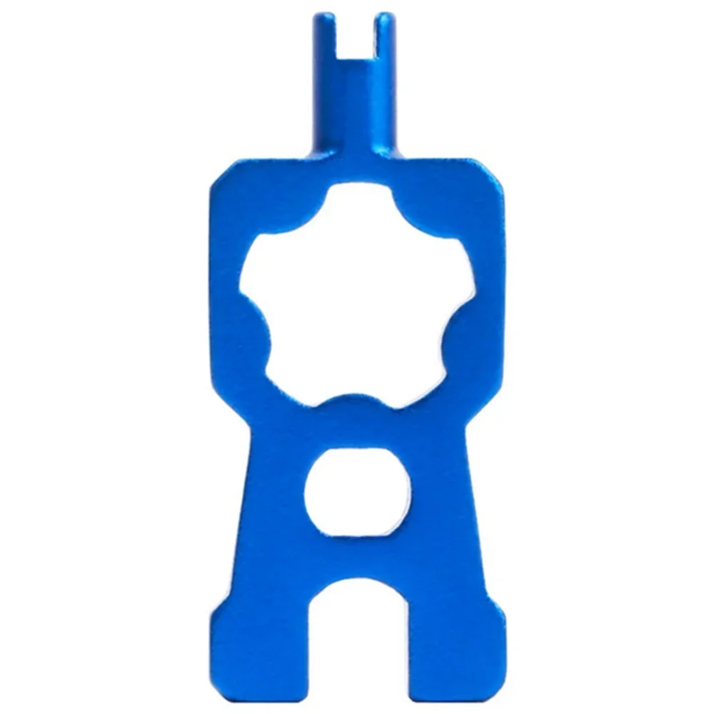 Fahrrad-Demontage- und Montagewerkzeug, Blau, 4-in-1, Tragbares Reparatur-Set für Fahrradventile, Ventilkernschlüssel für MTB und Rennräder – Detail 4