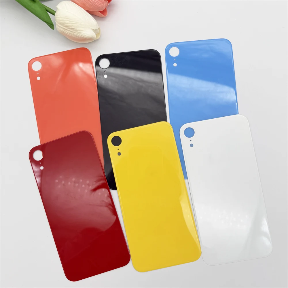 New Big Large Camera Hole Rear Battery Back Door Glass Replacement For iPhone XR,Back Cover Glass for iPhoneXR Replacement Part