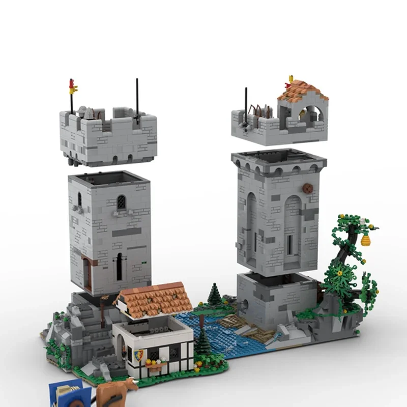 children bricks river castle medieval toy building blocks bricks knights castle series moc architecture for kids set chain tower
