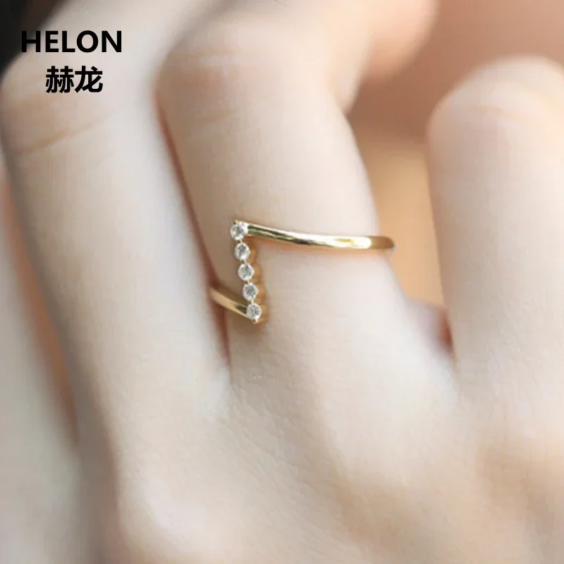 100% SI/H Full Cut Natural Diamonds Ring Solid 14k Yellow Gold Engagement Wedding Band Valentine Graduation Jewelry Gift