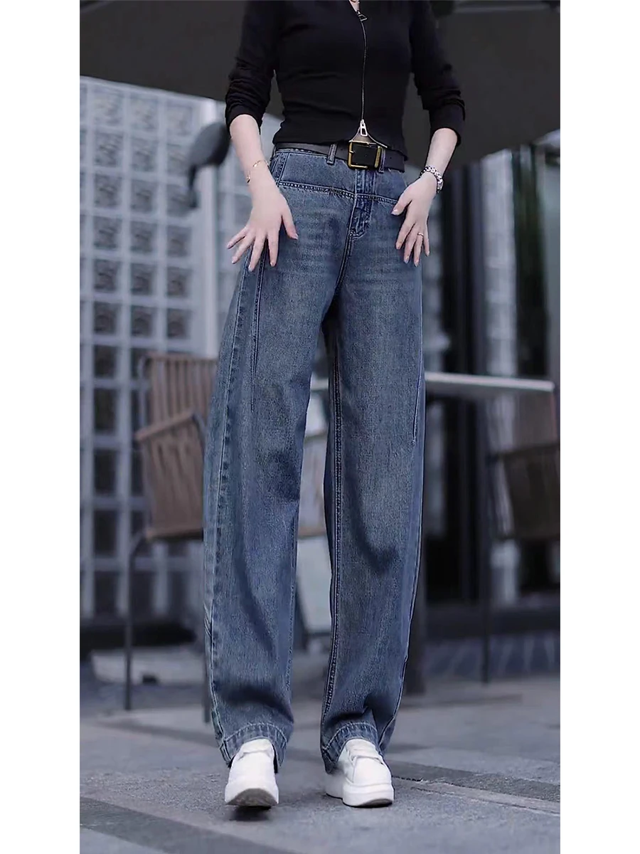 High Waist Wide Leg Skinny Jeans Women's Loose Fit Bootcut Denim Pants Autumn Fashion plus Size Curvy Body Shaping Trousers