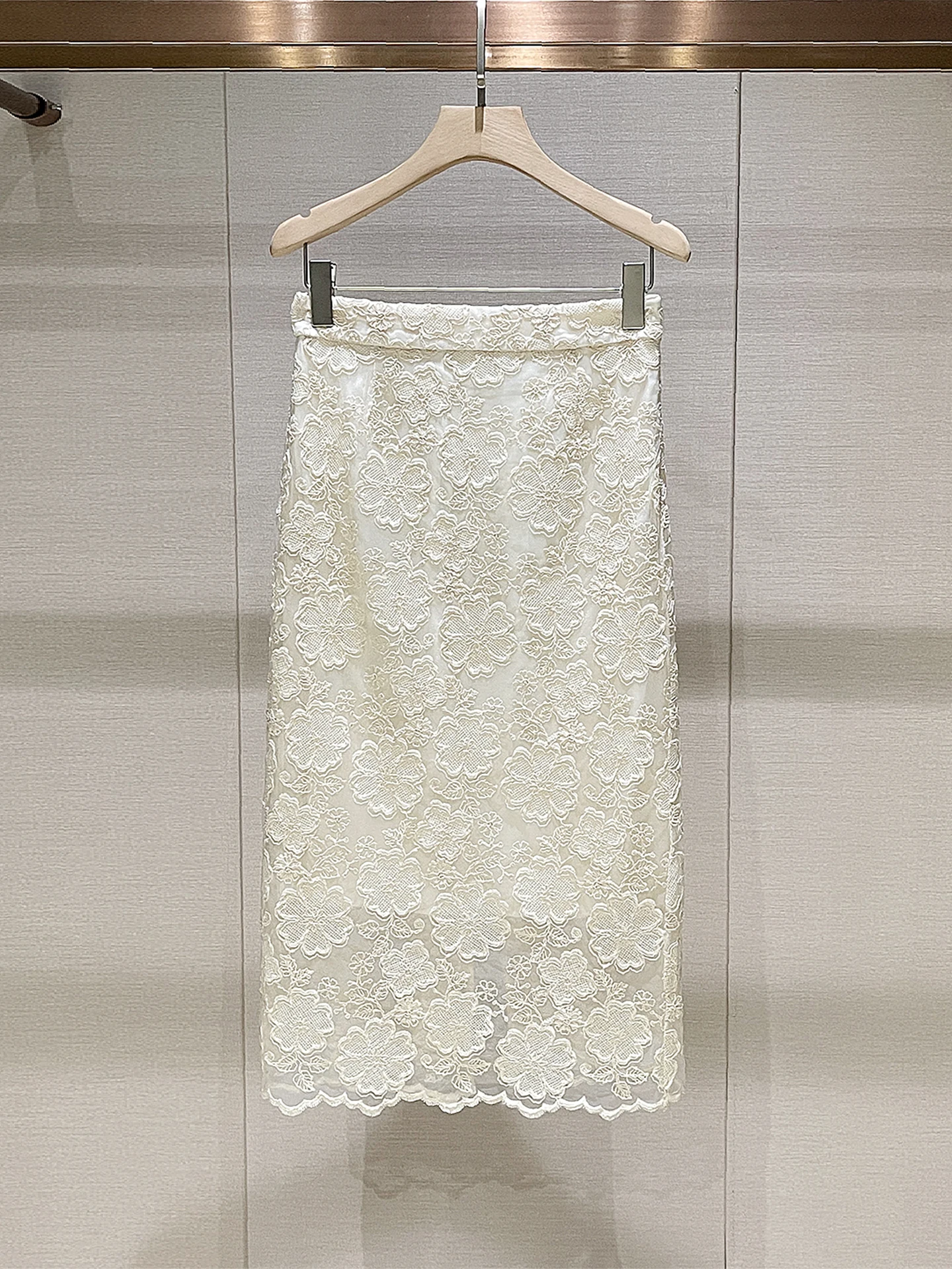 

Уникальная вышитая юбка с высокой талией для женщин, весна 2026, повседневная, односторонняя, А-силуэт, с внутренними вставками